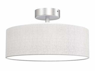 Briloner Leuchten - lámpara de techo, 1 x E27 máx. 40 vatios, pantalla de tela, color: blanco satinado, diámetro de 30 cm