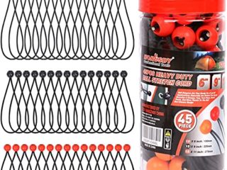 BRIMIX 45 pc Cuerdas elásticas con Bola, Pulpos tensores de Goma, Bungee Cord, Cuerda Tensor para Carpa, toldo, Tiendas de campaña, Equipaje, Lonas