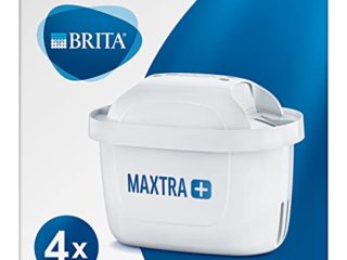 BRITA MAXTRA+ Pack 4 cartuchos de filtro de agua, compatible con jarras filtrantes BRITA que reducen la cal, el cloro y otras sustancias