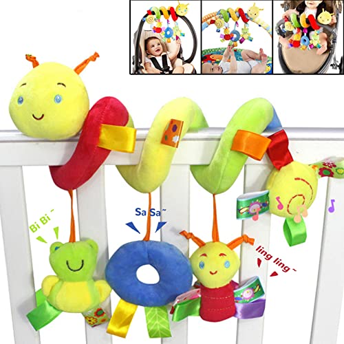 BROADREAM Sonajeros para Bebé Cochecito de Juguetepara Cuna con Timbre Asiento de Coche Juguetes para Colgar, Juguetes de Cochecitos de Bebé en Espiral (Insecto)