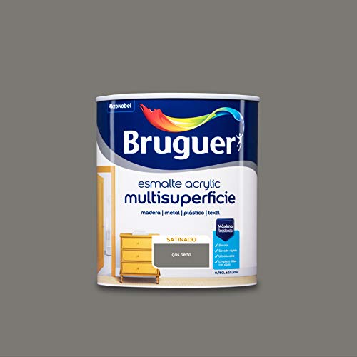 Bruguer Acrylic Multisuperficie Esmalte al agua Satinado Gris Perla 750 ml