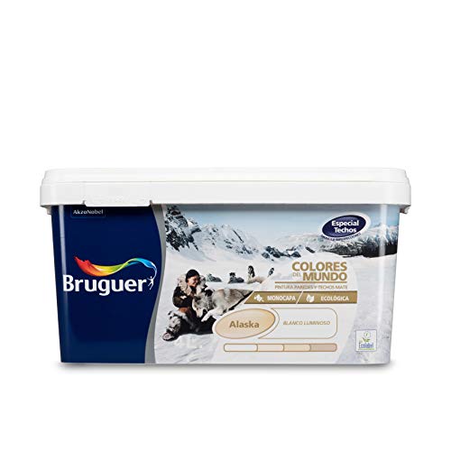 Bruguer Colores del Mundo Pintura para paredes monocapa Alaska Blanco Extra Mate 4 L