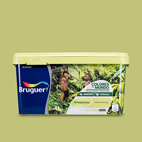 Bruguer Colores del Mundo Pintura para paredes monocapa Amazonas Verde Natural 4 L