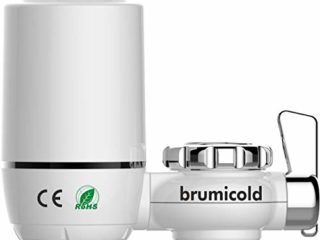 brumicold Filtro purificador Agua Grifo Cocina cerámico con carbón de Coco, Elimina Cloro, Fluor, oxido, Metales Pesados, nitratos, Agua purificada al Instante