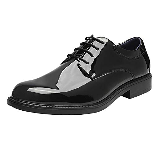 Bruno Marc Zapatos de Cordones Zapatillas de Vestir Oxfords Clásico Formales Derby para Hombre Negro/Pat DOWNING-02 Talla 43.5EU/10US
