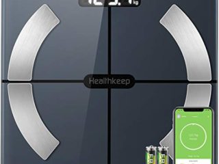 Báscula Grasa Corporal Báscula de Baño Wireless Báscula Baño Digital Analizar Más de 13 Funciones, Monitores de Composición Corporal Máximo 180kg para Andriod y iOS (Negro)