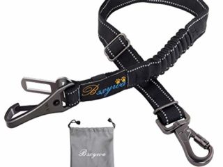 Bsxywa Cinturón Perro Coche, Cinturón Seguridad Perros Nylon Ajustable, Arnés para Doble Enganche Mosquetón con Cierre De Seguridad, 50-80Cm, para La Máxima Comodidad–Perros Grandes y Pequeños.