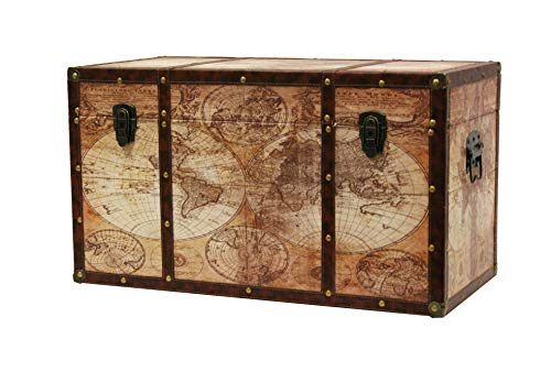 BUAR ARTESANOS S.L BAUL Madera DECORACIÓN Mapa (B: 70x35x40 cm.)