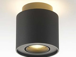 Budbuddy 6W+5W Focos LED Interior Techo Lámpara de Techo LED Focos Superficie GU10 Focos Para el Techo Negro Luces de Techo Plafón Focos 3000K [incluye 5W bombillas LED]