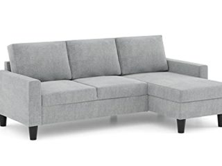 BUDWING Fox Sofá de Salon 3 plazas Chaise Longue Esquinero Rebersible Izquierda o Derecha Tapizado Tela (Gris Claro)
