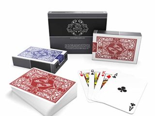 Bullets Playing Cards Cartas de juego de plastico. 2 x Baraja poker de medidas Bridge e índice Standard. Naipes Premium plastificadas ideales para Bridge, Skat, otros juegos y trucos de magia