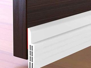 Burlete Puerta,YIHAIC Burlete Bajo Puerta Burlete Autoadhesivo de Goma de Silicona, Antipolvo Aislamiento Acústico Prueba De Viento y Agua (100 x 5cm blanco)