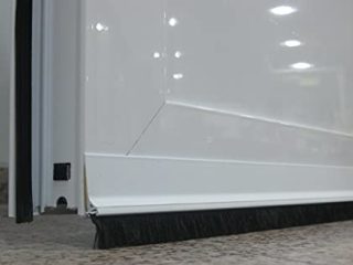 Burletes puerta ajustable, tira de burlete bajo puerta autoadhesivo (Blanco)