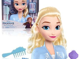 Busto Elsa de Frozen 2 con 14 diferentes accesorios con que peinarla. Para niños/as a partir de los 3 años