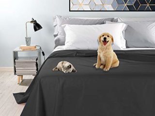 Byour3® Colcha Impermeable para Cama De Matrimonio Tela Decorativa De Algodón Antimanchas Lavable Resistente Manta Antipelo Animales Gatos Perros Arañazos (Gris Plomo, 180 x 300 cm Cama 90)