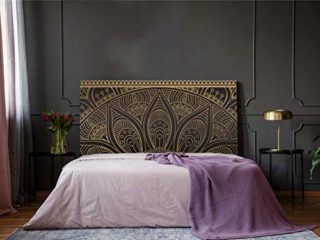 Cabecero Cama PVC Mandala Dorada 135x60cm | Disponible en Varias Medidas | Cabecero Ligero, Elegante, Resistente y Económico