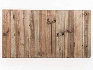Cabecero de Madera Vintage Envejecido Vertical Sam, Madera, Marrón, 150CM, Incluye Kit Herrajes. Incluye Imán Personalizable de Regalo.