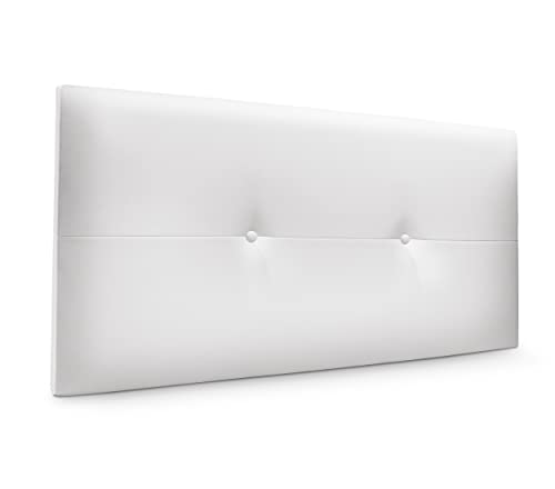 Cabecero de Polipiel o Tela AQUALINE Pro cabeceros Cabezal tapizado Cama Lujo (Polipiel Blanco, 110cm (Camas 80/90/105))