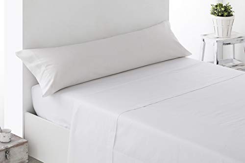 Cabello Textil Hogar - Juego de sábanas Blancas de hosteleria, con 3 Piezas, 144 Hilos, 30/27 pasadas, 50/50 (Cama de 150 cm (150_x_190/200 cm))
