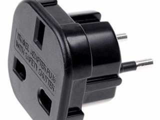 CABLEPELADO Adaptador de Enchufe de UK a Enchufe Europeo Negro