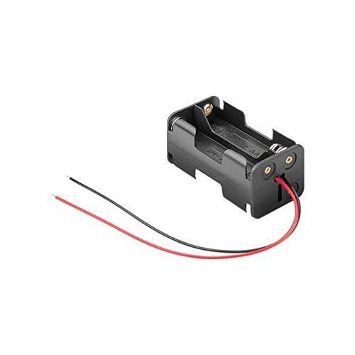 CABLEPELADO Portapilas para 4 Pilas LR6 AA Negro