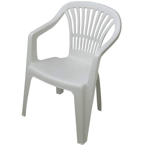CABLEPELADO - Silla plástico apilable - Interior - Exterior - Ligera y Resistente - diseño Tradicional - Libre tóxicos - Color Blanco
