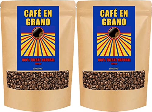 Café Especial en Grano - Tueste Natural - 2 paquetes de 500 gr - JamonOnline.es
