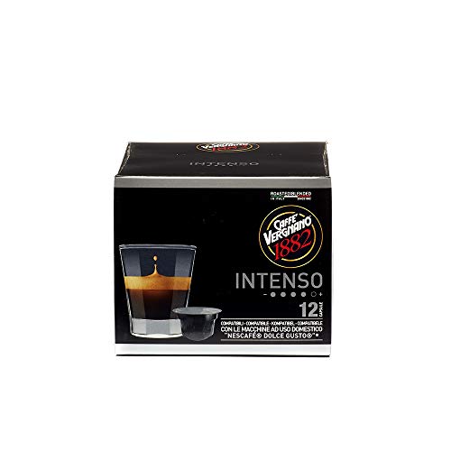 Caffe' Vergnano 1882 Cápsulas Café Compatibles Nescafé Dolce Gusto, Intenso - 1 x 12 cápsulas 90 g