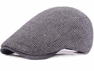 CAILI Boinas Hombre, Sombrero Beret para Hombre,Sombreros Gorras Boinas, Mens Flat Cap,Gorra Tipo Boina Primavera Otoño Invierno para Hombre,Ajustable, Tamaño 55-60cm (Gris)