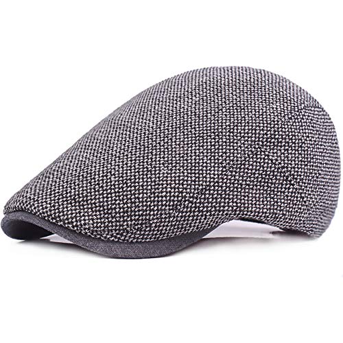 CAILI Boinas Hombre, Sombrero Beret para Hombre,Sombreros Gorras Boinas, Mens Flat Cap,Gorra Tipo Boina Primavera Otoño Invierno para Hombre,Ajustable, Tamaño 55-60cm (Gris)