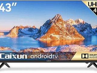 Caixun EC43S1A UHD TV, Smart TV de 43'' Android 9.0 4K Television, HDR10, Sintonizador Triple, DAZN, Bluetooth, Youtube, Netflix, Prime Video, Procesador Quad Core