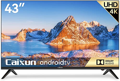 Caixun EC43S1A UHD TV, Smart TV de 43'' Android 9.0 4K Television, HDR10, Sintonizador Triple, DAZN, Bluetooth, Youtube, Netflix, Prime Video, Procesador Quad Core