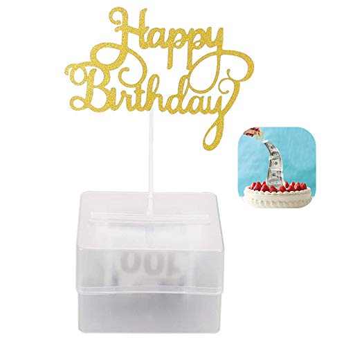 Caja de Dinero para Tartas Juguete Divertido Caja de Dinero de Pastel con 20 Bolsas Transparentes para Suministros de Fiesta de cumpleaños Regalo Sorpresa