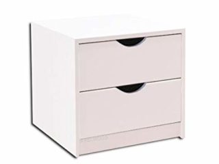 Cajonera para Armario, Completamente Montada, Frente Medía Luna, Color Blanco, 45 cm Ancho x 45 cm Fondo - 2 Cajones 16 cm. Alto 40,8 cm.