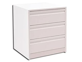 Cajonera para Armario, Completamente Montada, Frente Postformado, Color Blanco, 75 cm Ancho x 40 cm Fondo - 3 Cajones 16 cm. Alto 56.8 cm.