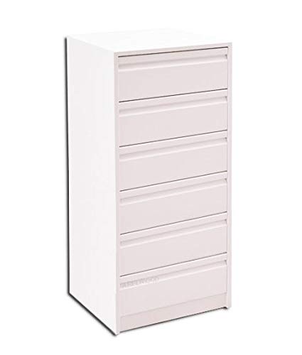 Cajonera para Armario, Completamente Montada, Frente Postformado, Color Roble Entablillado, 60 cm Ancho x 50 cm Fondo - 6 Cajones 16 cm. Alto 105,3 cm.