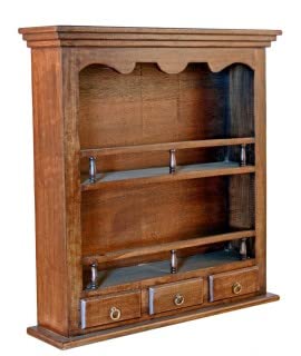 CAL FUSTER Estantería y platero de Madera Maciza rústico con cajones Mueble Auxiliar decoración para Cocina hogar. Medidas: 90x85x21 cm.