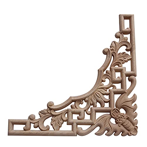 Calcomanía de Talla de Madera Europea Flor de ángulo Puerta de Madera Maciza Flor de corazón Calcomanía Larga Punto al por Mayor Talla de Madera Aplique Tallado, A22,7