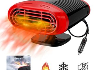 Calefactor 12v Furgoneta Calentador del Parabrisas del Desempañador del Coche, Refrigerador Portátil del Coche, con Soporte Giratorio de 360 Grados Calefactor de Aire