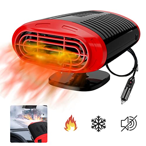 Calefactor 12v Furgoneta Calentador del Parabrisas del Desempañador del Coche, Refrigerador Portátil del Coche, con Soporte Giratorio de 360 Grados Calefactor de Aire
