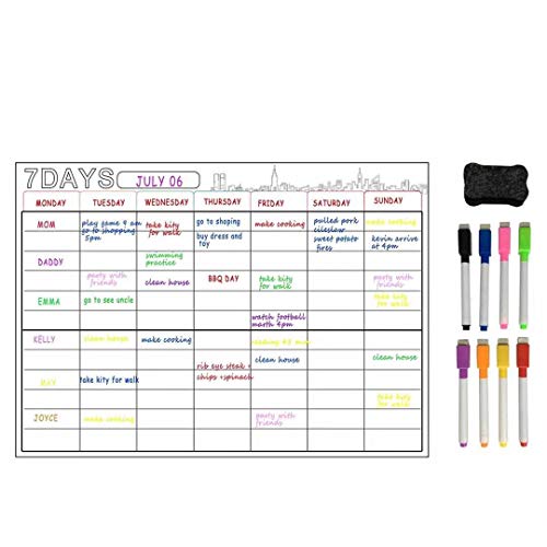 Calendario A3,planificador mensual, pizarra,nevera, pared o armario, sistema de montaje recordatorio,ideal como planificador familiar semanal, planificador de comidas,calendario,planificador de tareas