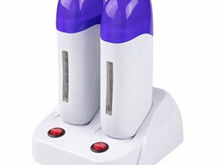 Calentador de Cera Tibia Roll-on Kit de Depilación Estética Fundidor Doble Rolones