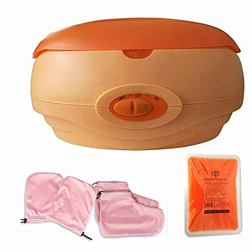 Calentador de parafina baño Cera de parafina Calentar Rápido+una caja parafina +Juego botines aguantes Color aleatorio KIT