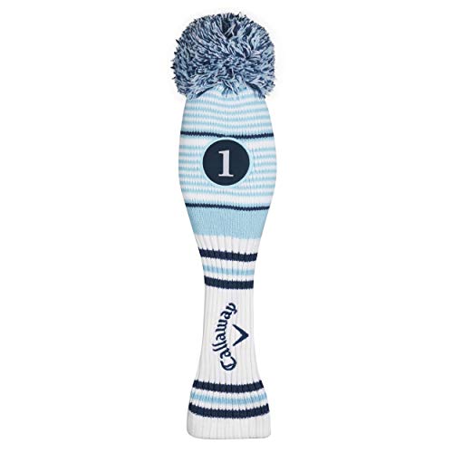 Callaway Driver 2020 Cubierta con pom pom para cabeza Unisex adulto, Blanco/Azul claro/Azul marino, Talla única