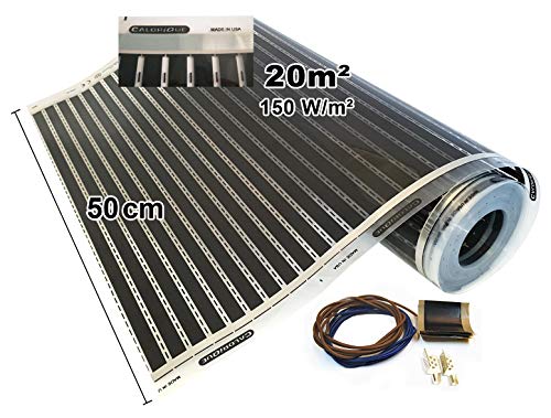 Calorique – Láminas de Calefacción por Suelo Radiante 50cm 150W/m² establece de 20m² Solución en Calefacción Efectiva y Ahorradora de Energía para el Hogar