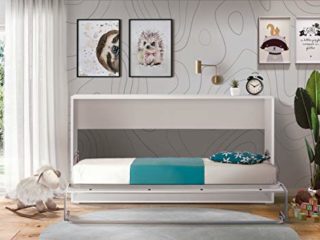 Cama Abatible Horizontal Plegable de Pared de 90x190 Color Blanco