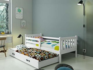 CAMA INFANTIL NIDO para colchón 190X90 y 180x80 (del cajón) "CARINO" ,2 somieres GRATIS! 2 COLCHONES DE ESPUMA GRATIS!color BLANCO
