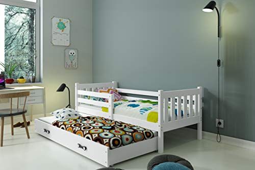 CAMA INFANTIL NIDO para colchón 190X90 y 180x80 (del cajón) "CARINO" ,2 somieres GRATIS! 2 COLCHONES DE ESPUMA GRATIS!color BLANCO