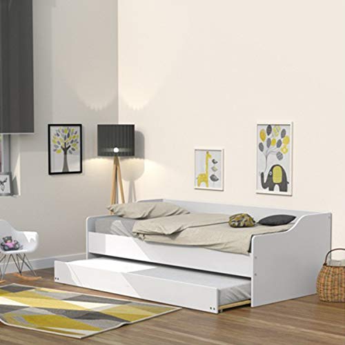Cama nido - 2 somieres - 1 cajón-cama 90x200 Weber Industries Sweet - Blanco