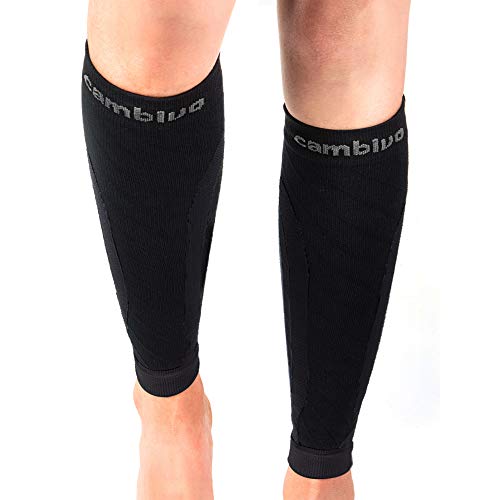 CAMBIVO Medias Compresivas 2 Pares, Calcetines Compresion Mujer Hombre, Mangas de Compresión para Deporte, Running, Ciclismo, Trabajo, Vuelo